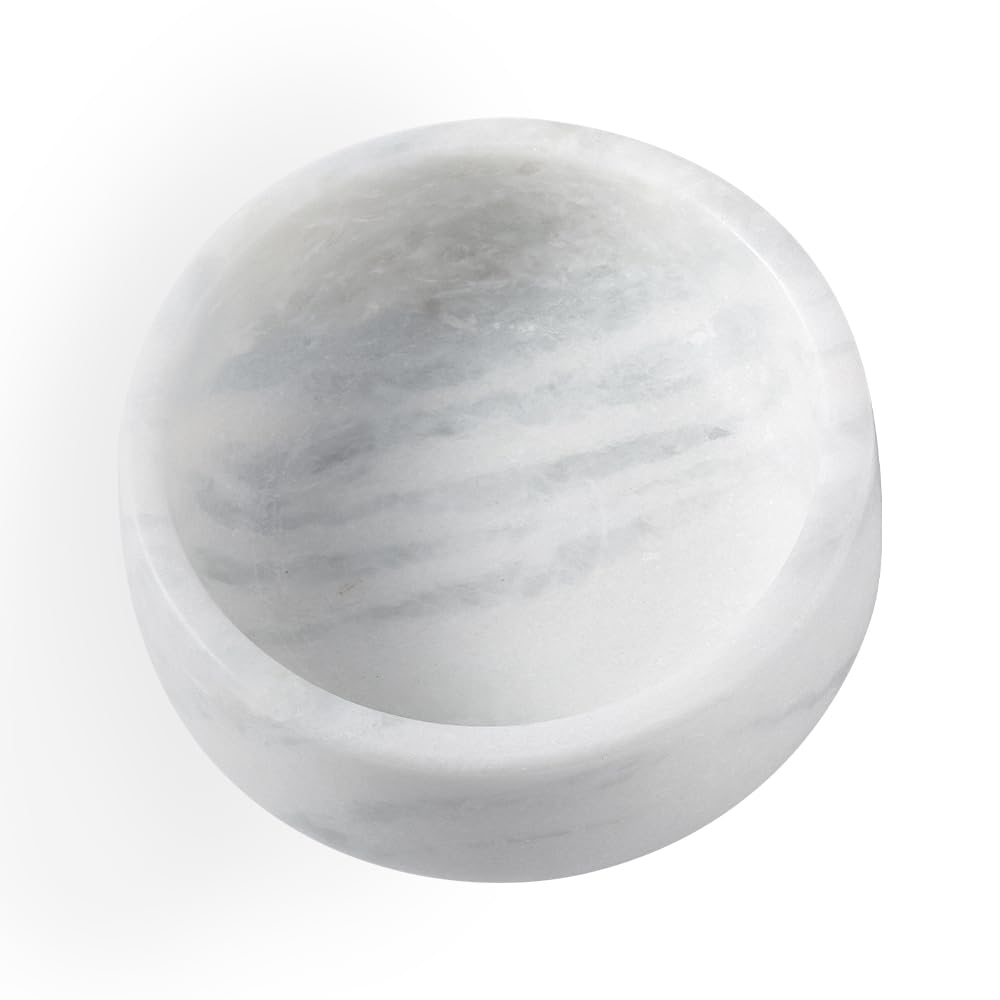 Elegant White Marble Pet Bowl